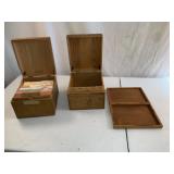 Wooden File Boxes 8ï¿½x9ï¿½, 7ï¿½x10ï¿½ - Qty 3