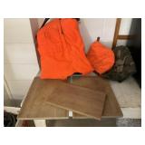 Wooden Cutting Boards Qty 3, Orange Hunting Bibs,