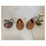 Ceramic Vases - Qty 2, Ceramic Ducks - Qty 3