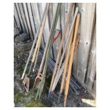 Pick Axe, Post Digger, Rakes, Forks, Shovel