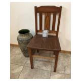 Wooden Chair, Ceramic Vase