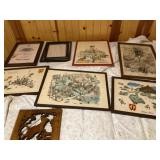 Military Framed Cartoon Drawings, Fames