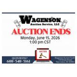 Auction Ends:  Monday, June 15, 2026 1:00pm cst