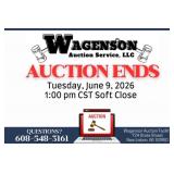 Auction Ends:  Tuesday, June 9,  2026 1:00pm cst