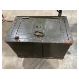 Vintage Metal Strong Box Chest - 24x16x15
