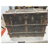 Vintage Wooden Ocean Crossing Chest 33x23x21