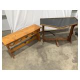 Wood Sitting Benchh, End Table
