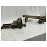 2 Brodhead Garrett bench top wood vises