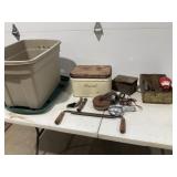 Tools, Bread Box, Draw Knife, Pulley, Red