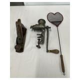 Vintage #1 Meat Grinder, Wood Plane, Fly Swatter