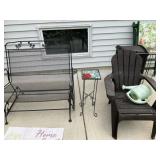 Metal 2 Person Glider, Garbage Can, Chairs - Qty 2