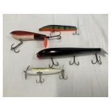 Musky Lures Qty 4 -  Wooden, Heddon & more