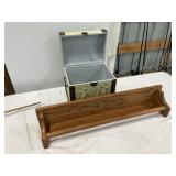 Small Painted Box, Wooden Shelf 24'