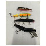 Musky Lures Qty 4 - Wooden, Greek Chub
