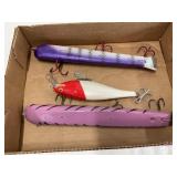 Musky Lures Qty 3 - Rapala, Wooden, & more