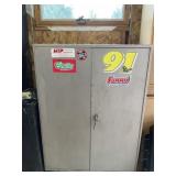 Metal Cabinet on Castors 32x14x48 w/ Contents