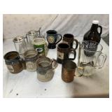 Assorted Beer Mugs, Sand Creek Brewery Jug