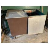 Rolling Dumpster w/Two Compartments and Lids