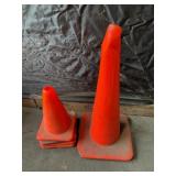 Orange Traffic Cones - 4 Small, 1 Large