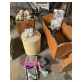 Wooden baby cradle 46, clothes hamper, dolls,