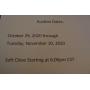 Auction Dates  October 29 to November 10, 2020