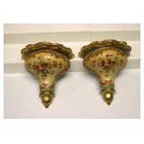 Vintage Russian Painted Wood Wall Decor set 2