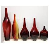 Mid Century Art Glass Vases Lot Tallest  18" T