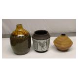 Pottery Vases Lot of 3