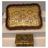 Painted Tray & Trinket Box