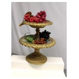 Cast Iron 2 Tier Grape Holder 10"T