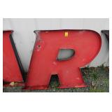 Vintage Metal " R " Sign 36" Tall