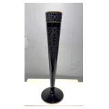 Tiffin Black Glass Bud Vase