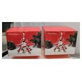 Vintage Silver Plate Christmas Tree Candle Holders