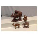 Vintage Boxwood Art Carving Figurines Lot