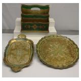 Italian Serving Trays & Mail Holder