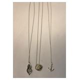 925 Marked Sterling Silver Necklaces set 3