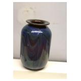 Vintage Signed Art Glass Vase 7.5" Tall
