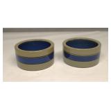 Vtg Bretby Stoneware Small Crock Blue & Earth 2