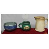Vintage Signed Pottery Set of 3 Pieces