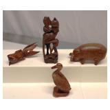 Vintage Boxwood Art Carving Figurines Lot