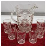 Anchor Hocking Early American Prescut Pitcher Set