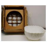 1940Hazel Atlas Williamsport Milk Glass Punch Bowl
