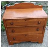Antique 3 Drawer Dresser 32"W 16"D 22"T