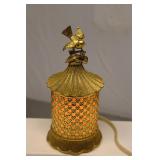 Vtg Matson Night Light Lamp Gilt Rose Birdcage