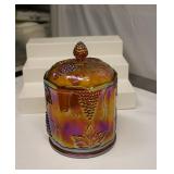 INDIANA GLASS HARVEST GRAPE CANISTER W LID