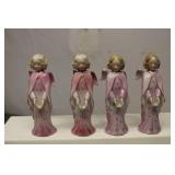 Vintage Porcelain Angles set 4 Japan