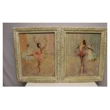 Vintage Pal Fried Ballerina Prints Wood Frame 1950
