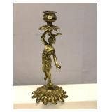 Vintage Brass Candle Holder 9" Tall