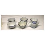 Chinese Rice Bowls & Tea Pot