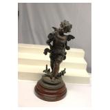 Vintage Bronze Cherub 12" Tall